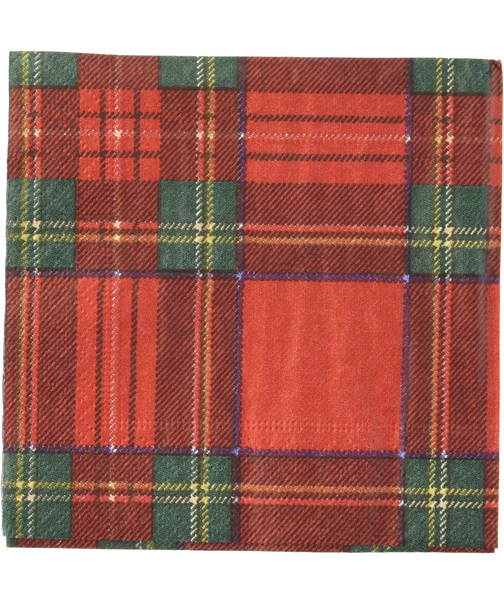 Entertaining with Royal Plaid Cocktail Napkins- Red- (Pack of 20) - CZ1173M7VE3 $7.65 Tableware