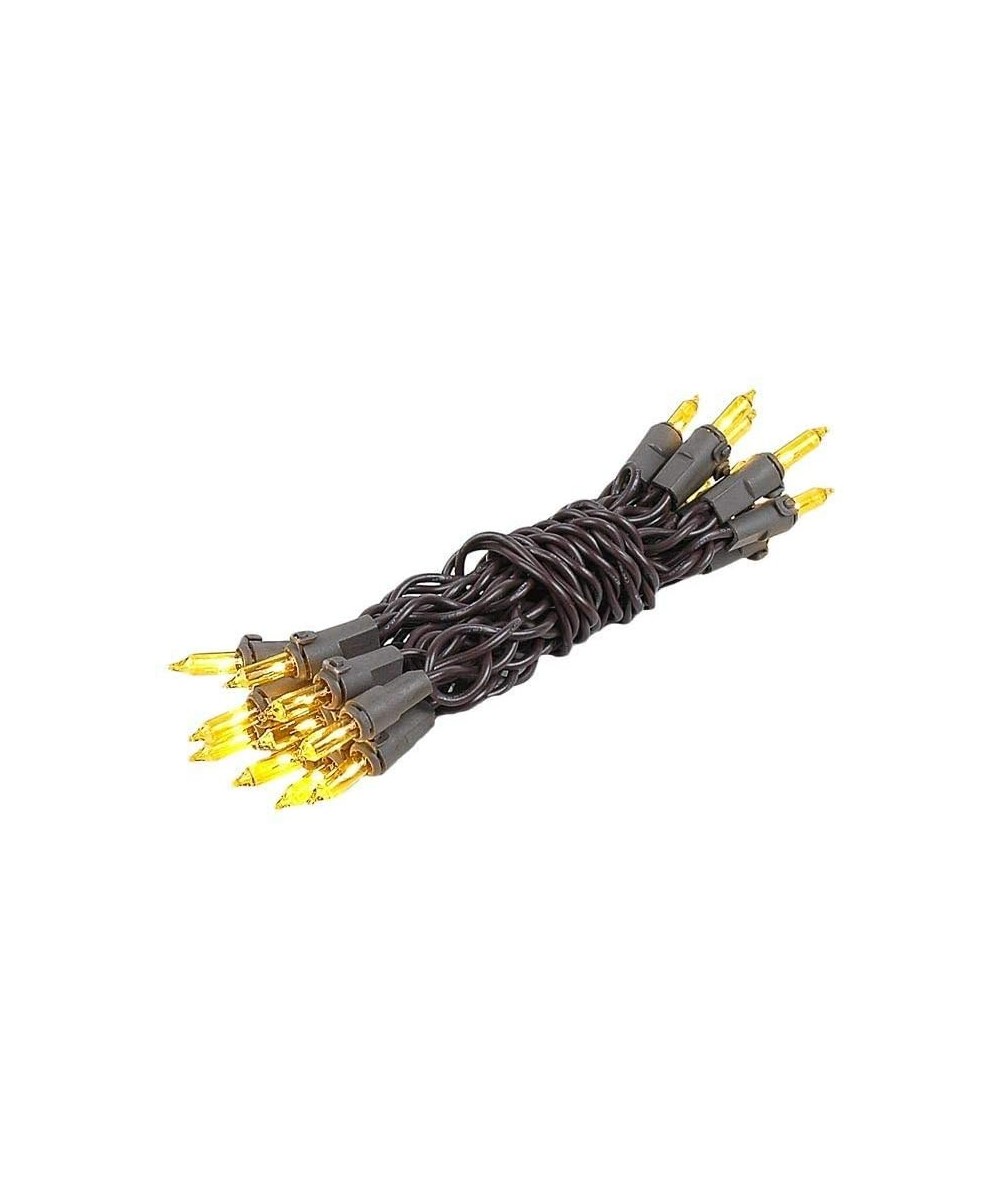 20 Light Yellow Christmas Craft Mini Light Set- Non-Connectable- Brown Wire- 8' Long - Yellow - CI18L72RIWU $10.91 Outdoor St...