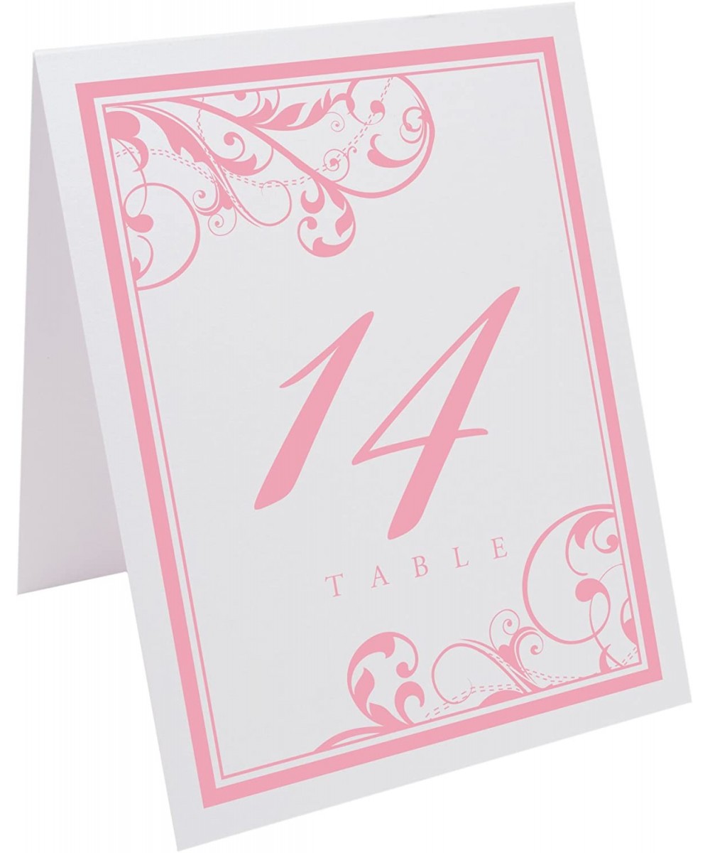 Scribble Vintage Swirl Table Numbers (Select Color/Quantity)- White- Pink- 1-15- Perfect for a Wedding- Party- Restaurant- or...