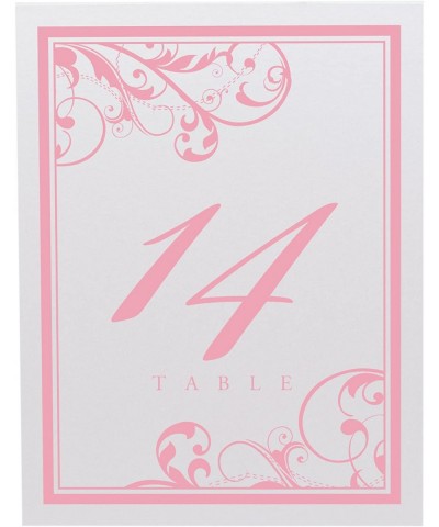 Scribble Vintage Swirl Table Numbers (Select Color/Quantity)- White- Pink- 1-15- Perfect for a Wedding- Party- Restaurant- or...