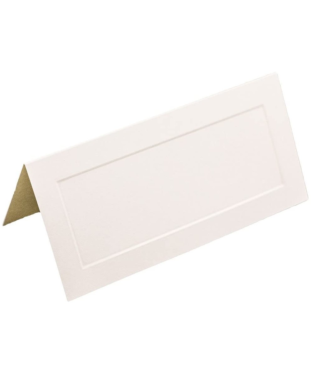 Foldover Wedding Table Place Cards - 2 x 4 1/2 - Off White with Embossed Border - 100/Pack - Ivory Embossed - CT11HIQ6VOZ $32...