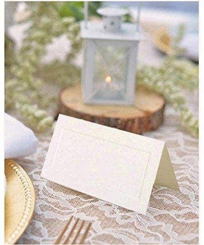 Foldover Wedding Table Place Cards - 2 x 4 1/2 - Off White with Embossed Border - 100/Pack - Ivory Embossed - CT11HIQ6VOZ $32...