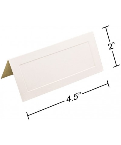 Foldover Wedding Table Place Cards - 2 x 4 1/2 - Off White with Embossed Border - 100/Pack - Ivory Embossed - CT11HIQ6VOZ $32...