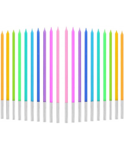 20 Pieces Birthday Cake Candles with Rainbow Color Long Tall Cupcake Candles for Birthday Wedding Baby Shower Party Decoratio...