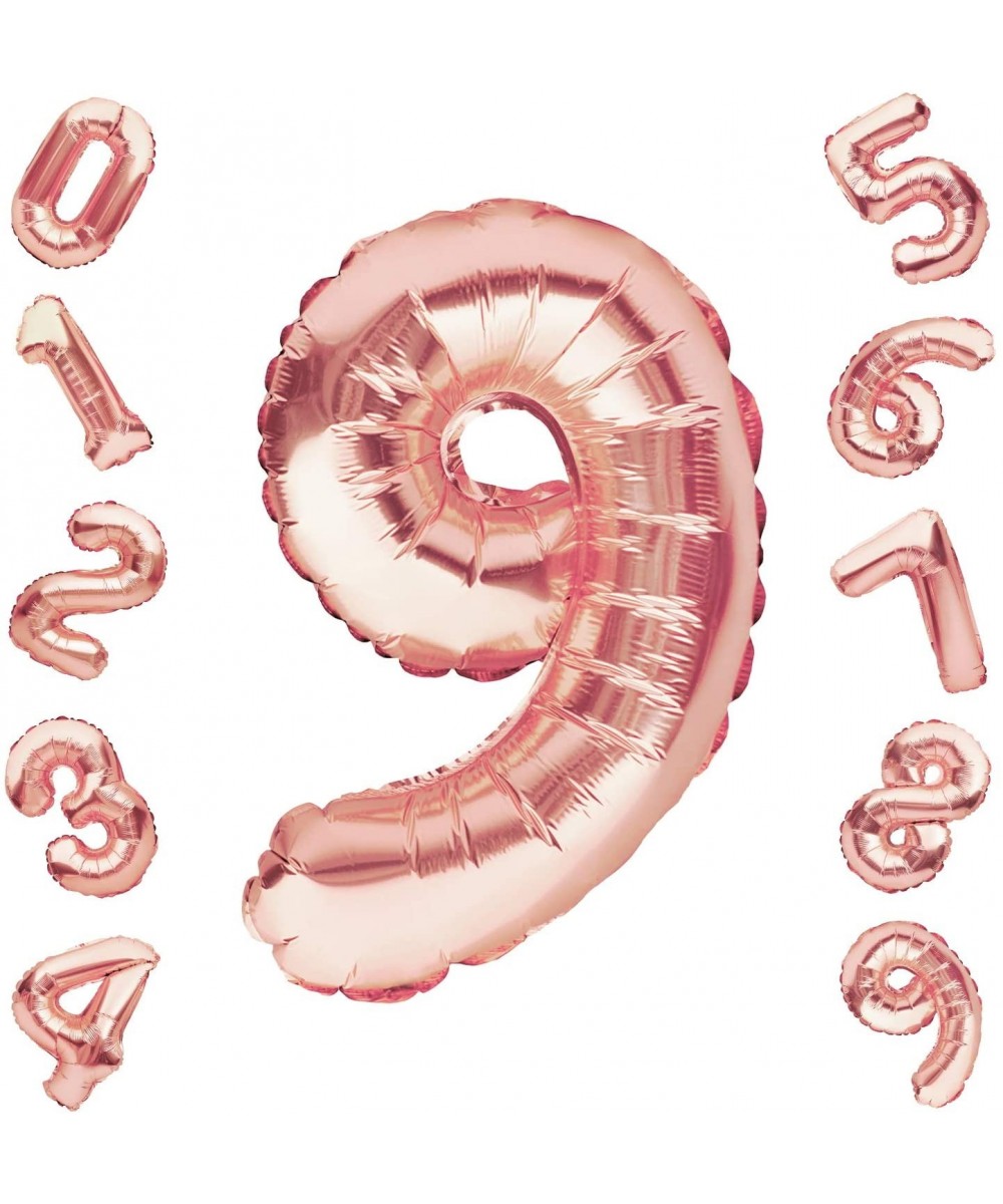 40 Inch Rose Gold Number Birthday Balloons Large Number Balloons Jumbo Digital 9 Foil Number Balloons for Birthday Party Wedd...