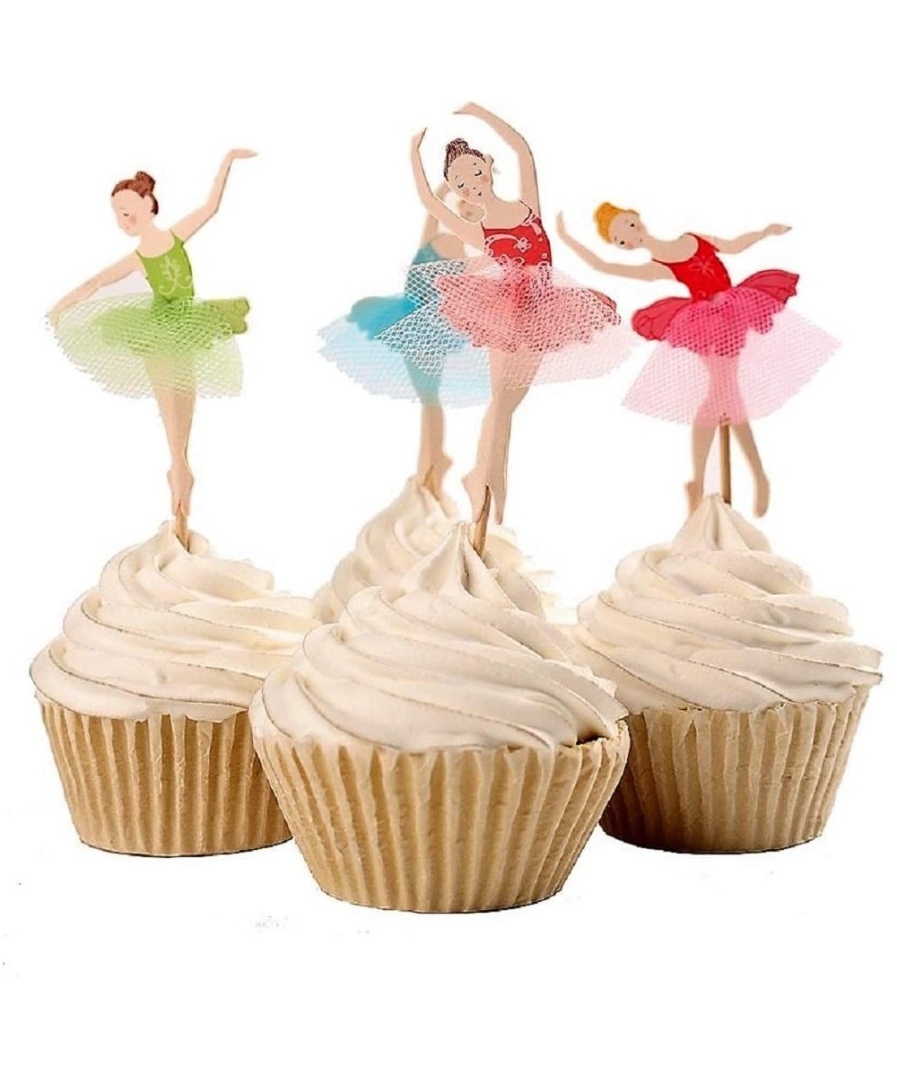 24 Ballerina Cupcake Toppers with Tulle Tutu - Ballerinas With Tutu - CQ12K37VDIT $8.99 Party Games & Activities