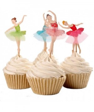 24 Ballerina Cupcake Toppers with Tulle Tutu - Ballerinas With Tutu - CQ12K37VDIT $8.99 Party Games & Activities