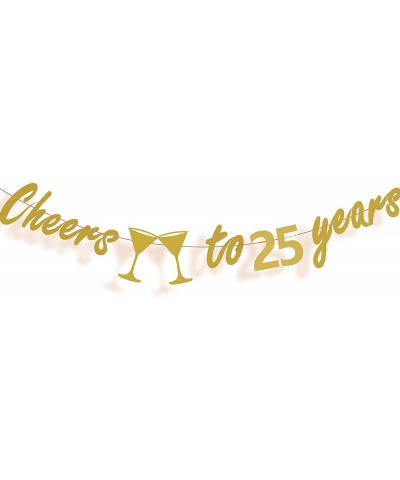 25th Birthday Party Decorations - Glittery Gold Cheers to 25 Years Banner-Perfect Party Supplies 25th Anniversary Decorations...