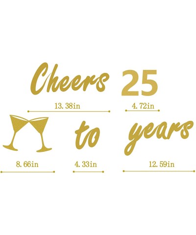 25th Birthday Party Decorations - Glittery Gold Cheers to 25 Years Banner-Perfect Party Supplies 25th Anniversary Decorations...