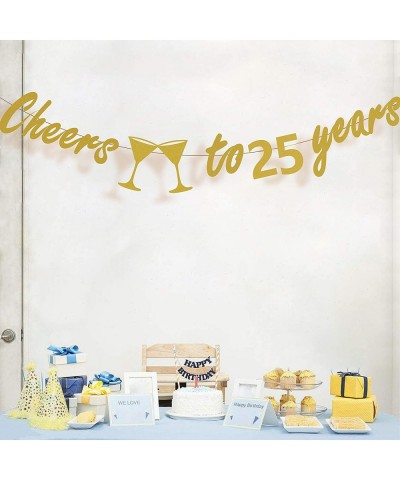 25th Birthday Party Decorations - Glittery Gold Cheers to 25 Years Banner-Perfect Party Supplies 25th Anniversary Decorations...