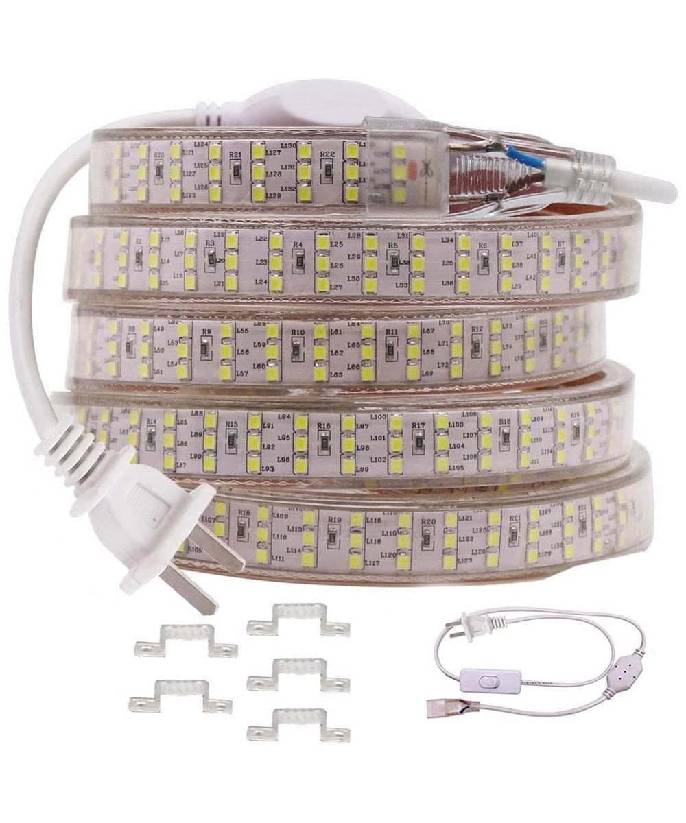 LED Strip Lights- 6.6ft Rope Light- AC 110V-130V SMD 2835 276 LEDs/M Triple Rows LED Tape with PVC Tube Cover- Flexible Indoo...