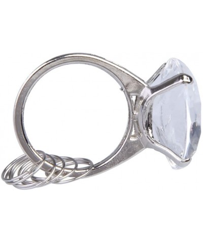 Diamond Wedding Ring Keychain Ring Shaped Gift Decoration Favors Bridal Shower Party- White - White - CO12HW1ATN3 $5.91 Favors