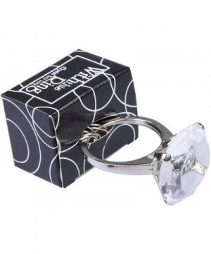 Diamond Wedding Ring Keychain Ring Shaped Gift Decoration Favors Bridal Shower Party- White - White - CO12HW1ATN3 $5.91 Favors