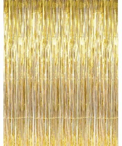 6.5Ft Metallic Tinsel Gold Foil Fringe Curtains Backdrop Christmas Hanging Streamers for Party/Prom/Birthday Favors - Gold-2m...