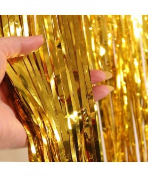 6.5Ft Metallic Tinsel Gold Foil Fringe Curtains Backdrop Christmas Hanging Streamers for Party/Prom/Birthday Favors - Gold-2m...