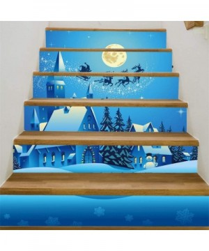 Christmas DecorChristmas 3D Simulation Stair Sticker Waterproof Wall Sticker DIY Home Decor- Christmas Ornaments Advent Calen...