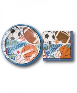 Sports Boys Birthday Party Supply Kit - Plates and Napkins - C411RJAHG7Z $7.26 Party Packs