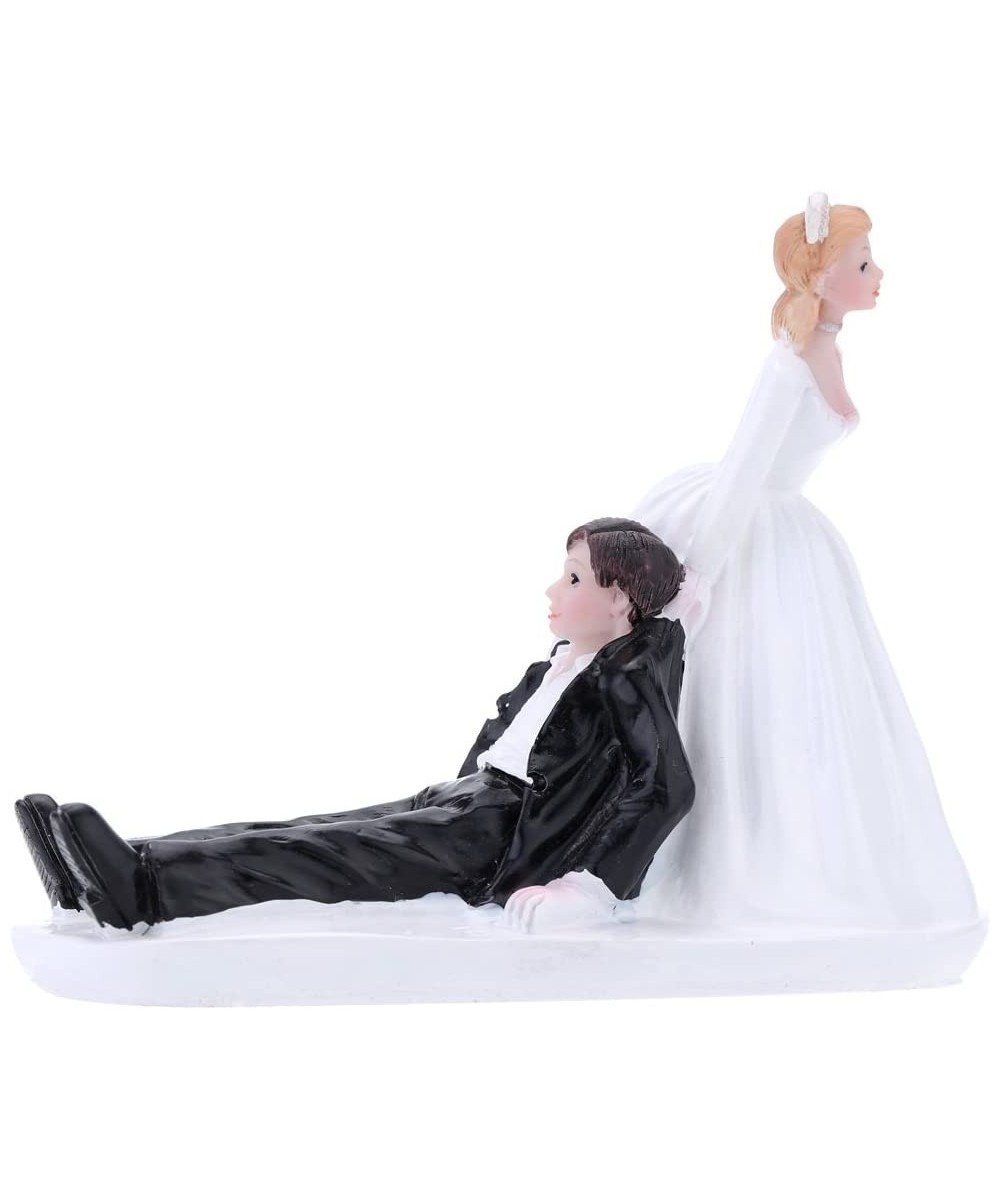 Synthetic Resin Bride & Groom Wedding Cake Topper Romantic Wedding Party Decoration Adorable Figurine Craft Gift - CI12MANUKV...