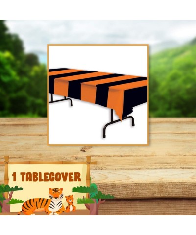 Tiger Theme Party Dinnerware Bundle - Napkins- Plates- Table Cover - Animal Faces Decoration- Safari Birthday- Baby Shower De...