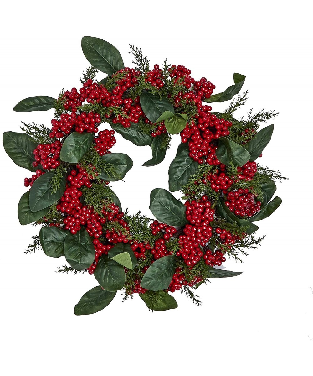 17" Berry Leaf Natural Twig Base Wreath - CJ18E5ZUNGS $25.38 Wreaths