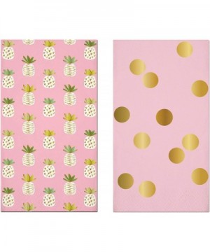 Everyday Bathroom Guest Towels- Disposable Paper Buffet Napkins- Set of 2 Packages of 16 (Pink Pineapple) - Pink Pineapple - ...