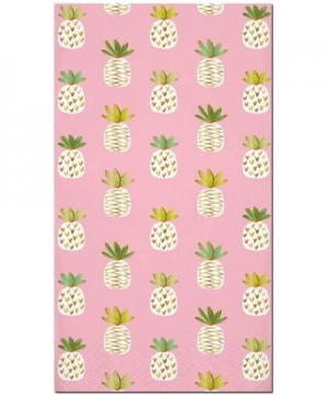 Everyday Bathroom Guest Towels- Disposable Paper Buffet Napkins- Set of 2 Packages of 16 (Pink Pineapple) - Pink Pineapple - ...