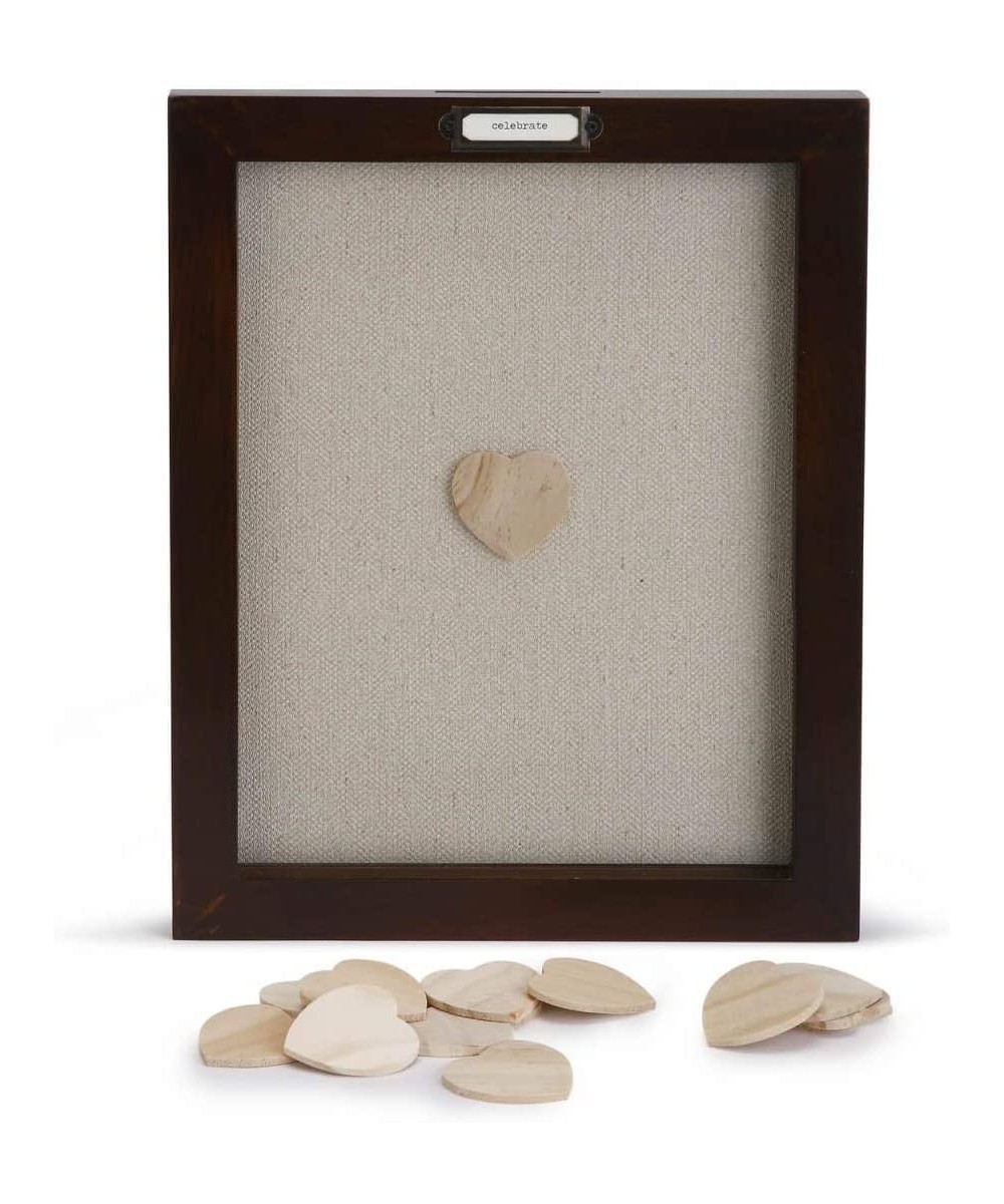 Loving Hearts Guest Book Small 13 x 10 Wood Framed Wall Art Plaque - CP18I4CGIQG $21.86 Guestbooks