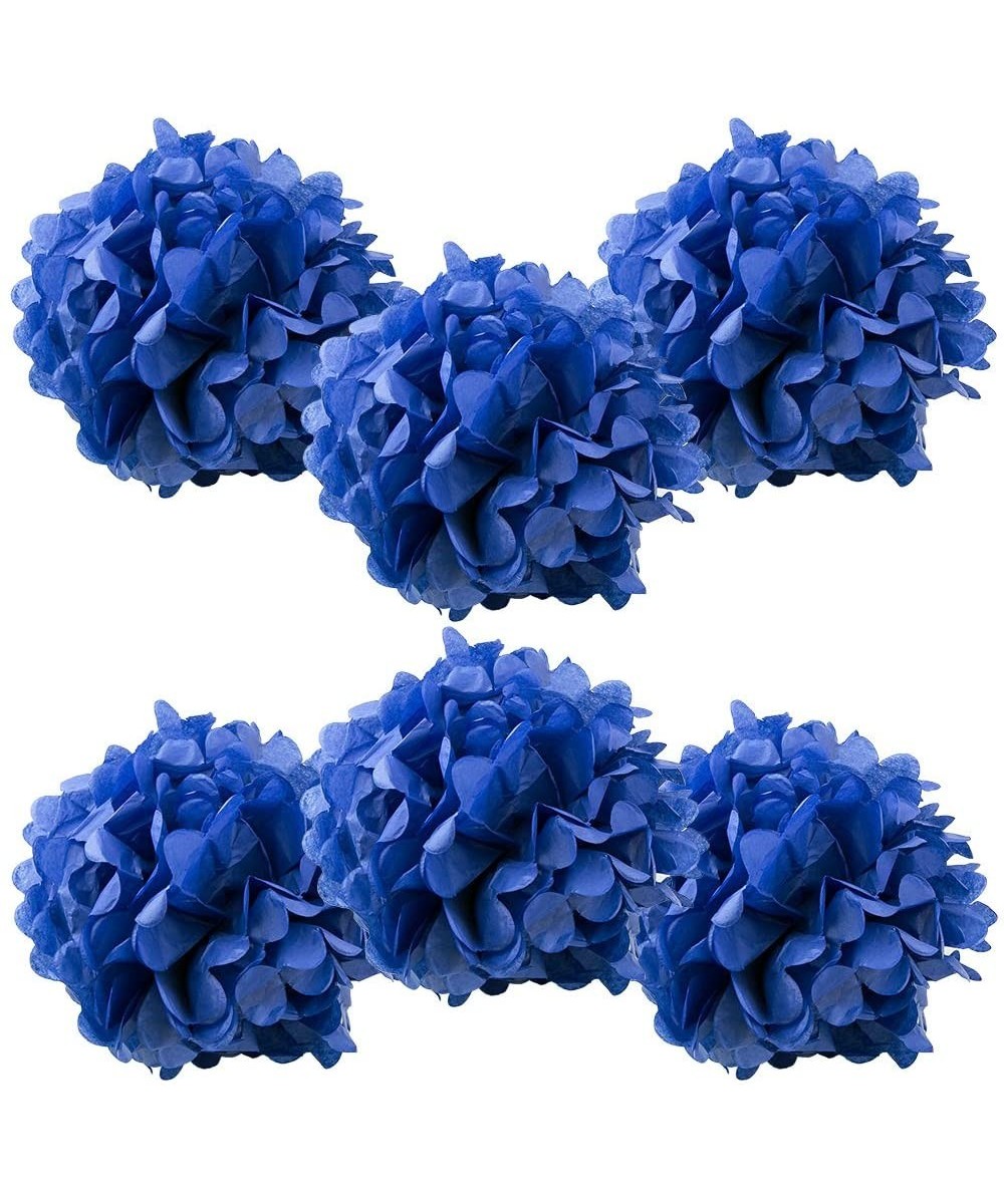 Set of 6 - Royal Blue 8" - (6 Pack) Tissue Pom Poms Flower Party Decorations for Weddings- Birthday- Bridal- Baby Showers- Nu...