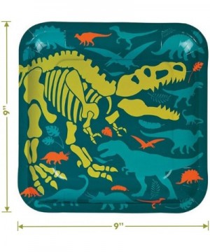 Dinosaur Party Supplies - Dino Dig Fossil Skeleton Paper Dinner Plates and Luncheon Napkins (Serves 16) - Dino Dig Fossil Ske...