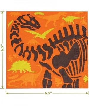 Dinosaur Party Supplies - Dino Dig Fossil Skeleton Paper Dinner Plates and Luncheon Napkins (Serves 16) - Dino Dig Fossil Ske...