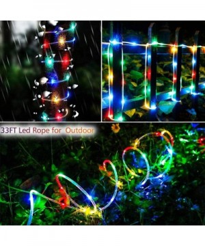 LED Rope Lights Battery Operated- 33ft 100 LED 16 Color Changing Outdoor Rope Lights USB Powered- Waterproof Fairy Lights wit...