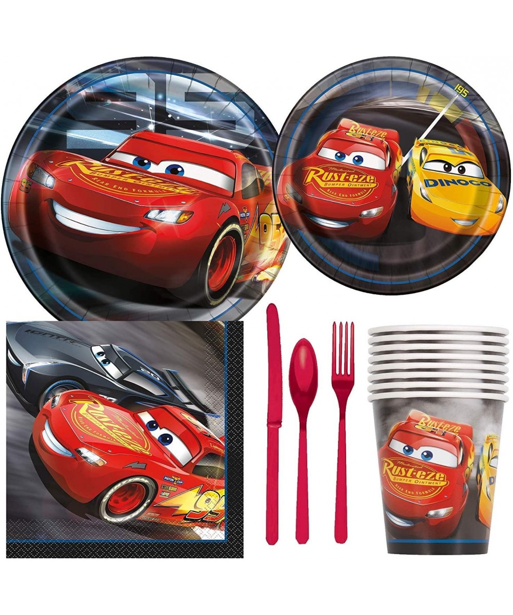 Disney Cars 3 Birthday Party Supplies Pack Including Cake & Lunch Plates- Cutlery- Cups- Napkins (8 Guests) - C718R42IHQC $13...