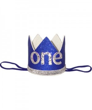 Glitter Baby Boy First Birthday Crown Number 1 Headband Little Prince Princess Cake Smash Photo Prop (Tiny Royal & Silver One...