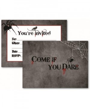 Come If You Dare 15 Halloween Invitations with Envelopes for Adult- Themed- Costume- or Kids Party. Spooky Blood and Spider C...