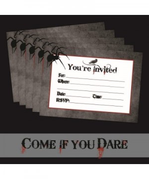Come If You Dare 15 Halloween Invitations with Envelopes for Adult- Themed- Costume- or Kids Party. Spooky Blood and Spider C...