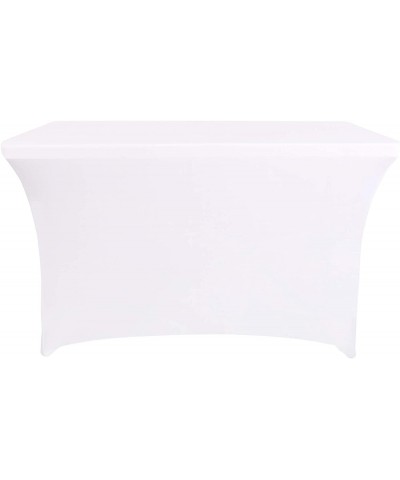 Rectangular Stretch Spandex Table Cover Fitted Tablecloth for Wedding Party Events (4ft- White) - White - CJ18LRZUKXL $12.46 ...