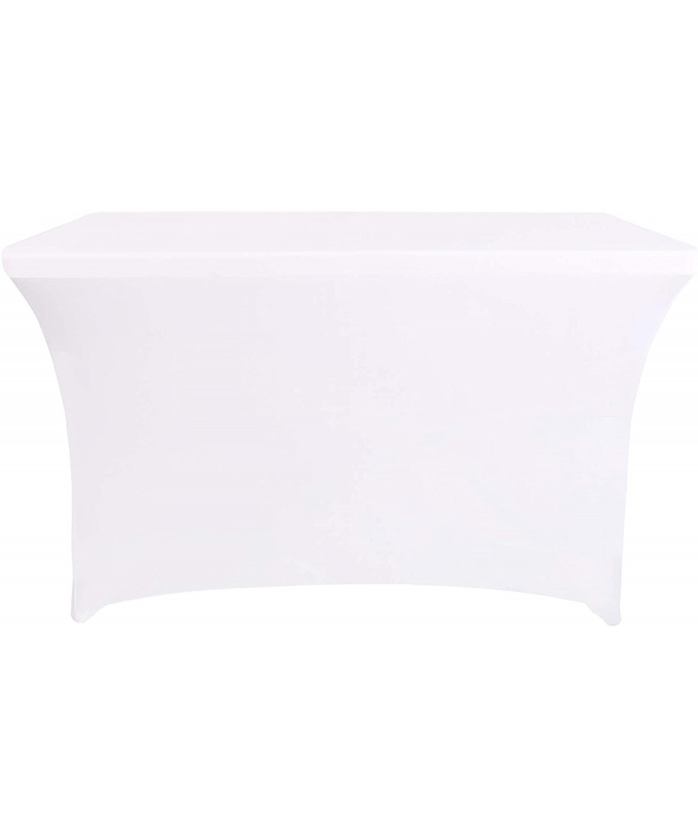 Rectangular Stretch Spandex Table Cover Fitted Tablecloth for Wedding Party Events (4ft- White) - White - CJ18LRZUKXL $12.46 ...