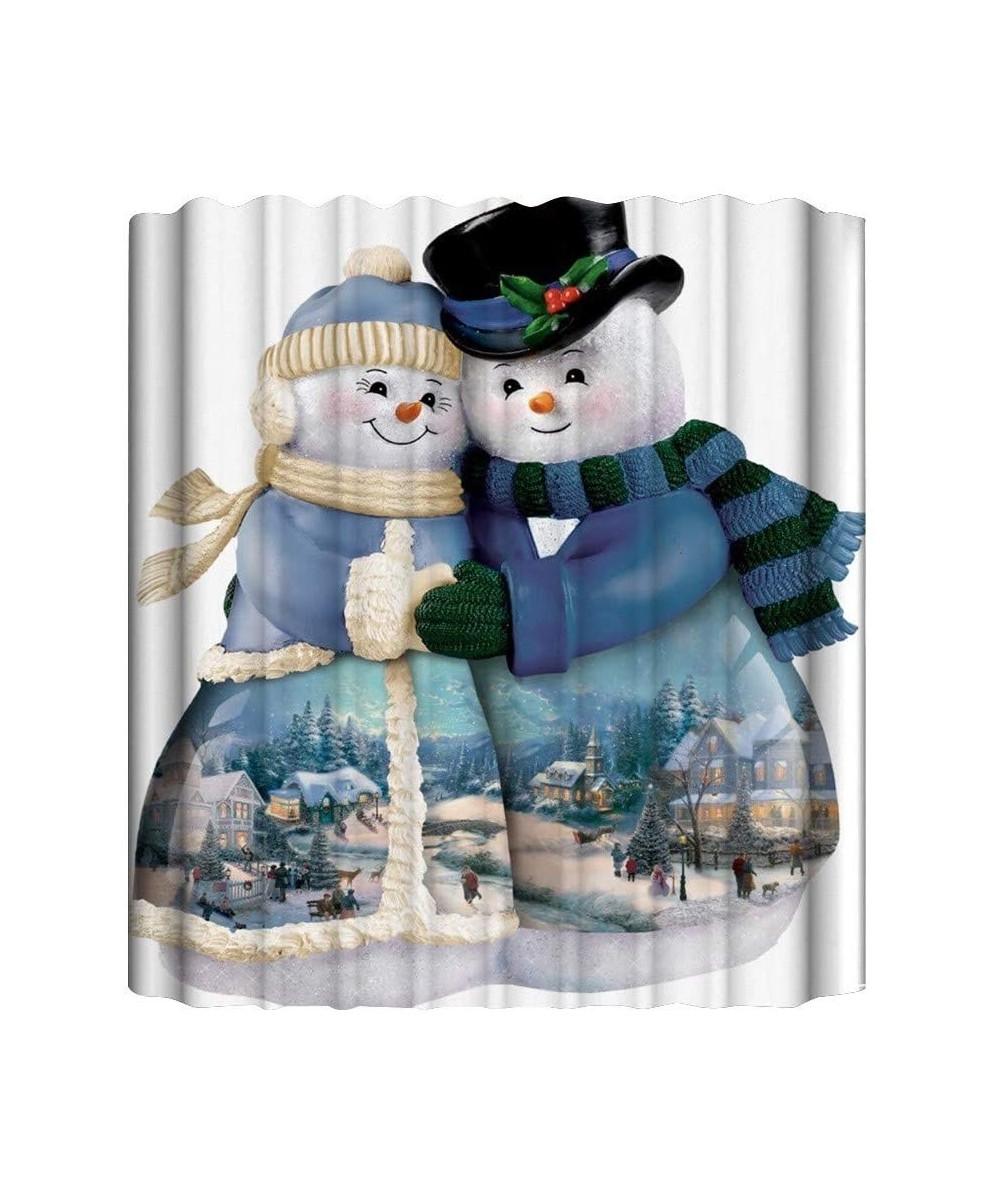 Christmas Decor Non Slip Toilet Polyester Cover Mat Set Bathroom Shower Curtain- Christmas Ornaments Advent Calendar Pillow C...