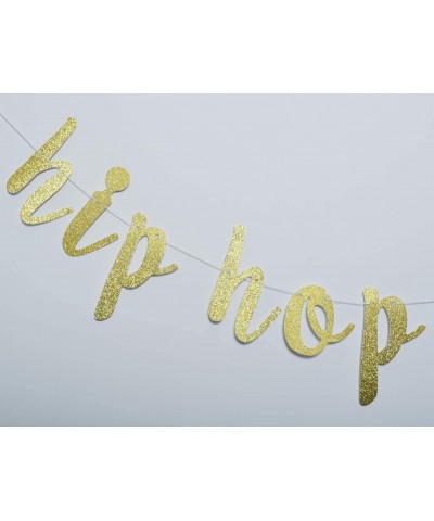 Hip Hop Hooray Gold Glitter Banner Birthday- Play Room- Housewarming-Easter-Springtime Decor- Gallery Wall- Photo Prop (Gold)...