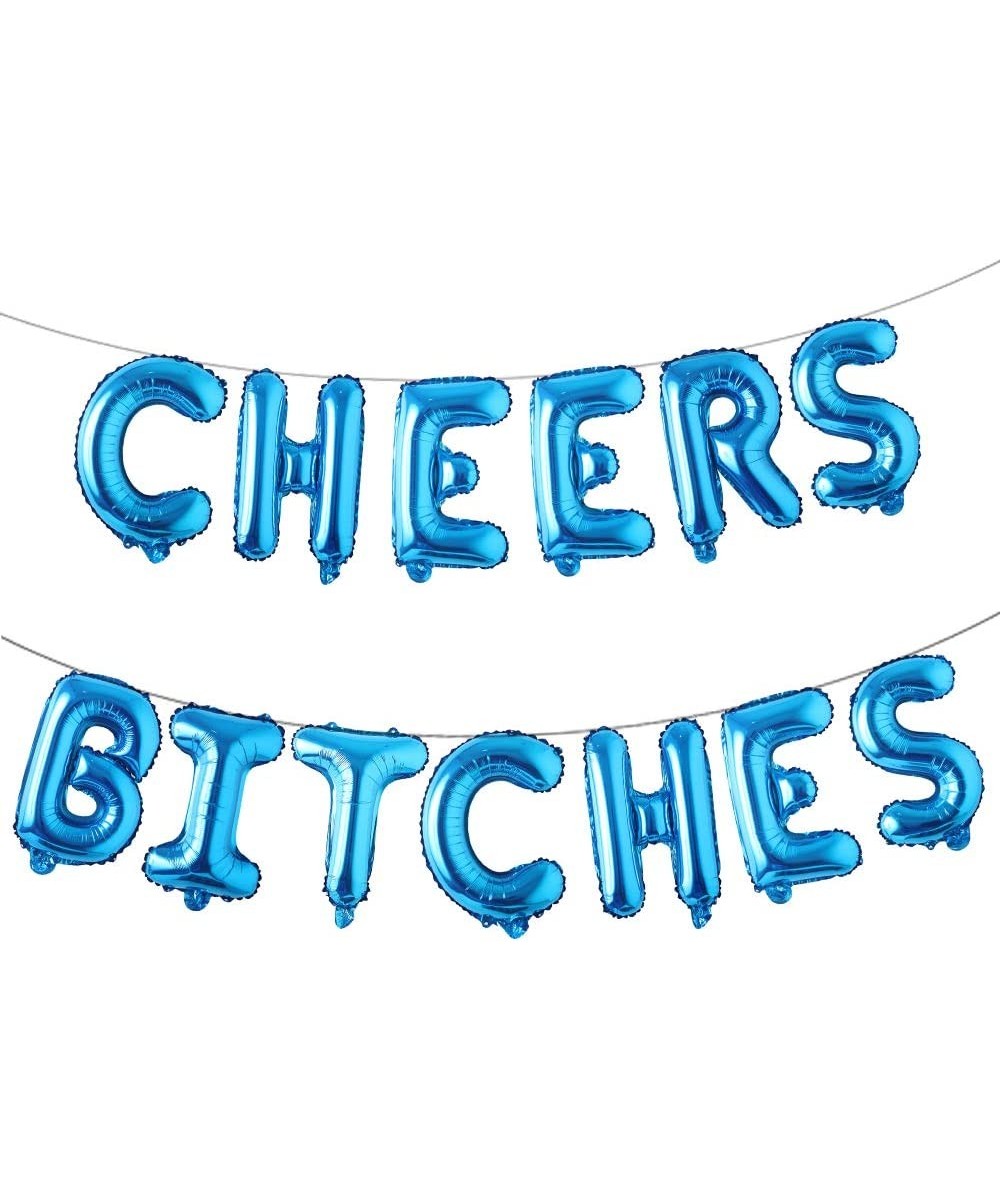 16 inch Multicolored Cheers Bitches Balloons Banner Foil Letters Mylar Balloons for Bachelorette Parties- Weddings- Bridal Sh...
