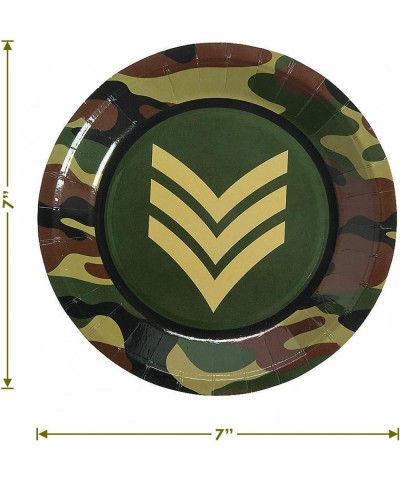 Camouflage Party Supplies - Paper Dessert Plates & Beverage Napkins for Army Military and Camo Parties (Serves 16) - Paper De...