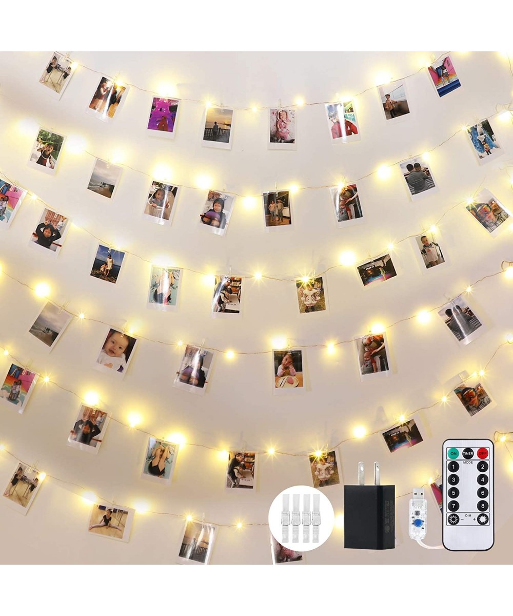 Fairy Lights USB Plug in- 100 LED 33Ft Copper Wire Photo String Lights with 50 Clips for Hanging Pictures- Perfect Home Dorm ...