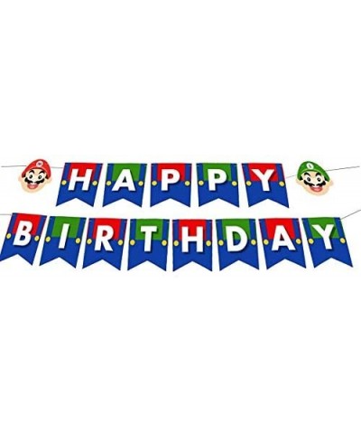 1 Set Happy Birthday Banner for Super Mario Brothers Party Supplies For Kids and Adults Birthday Party Decorations Party Supp...