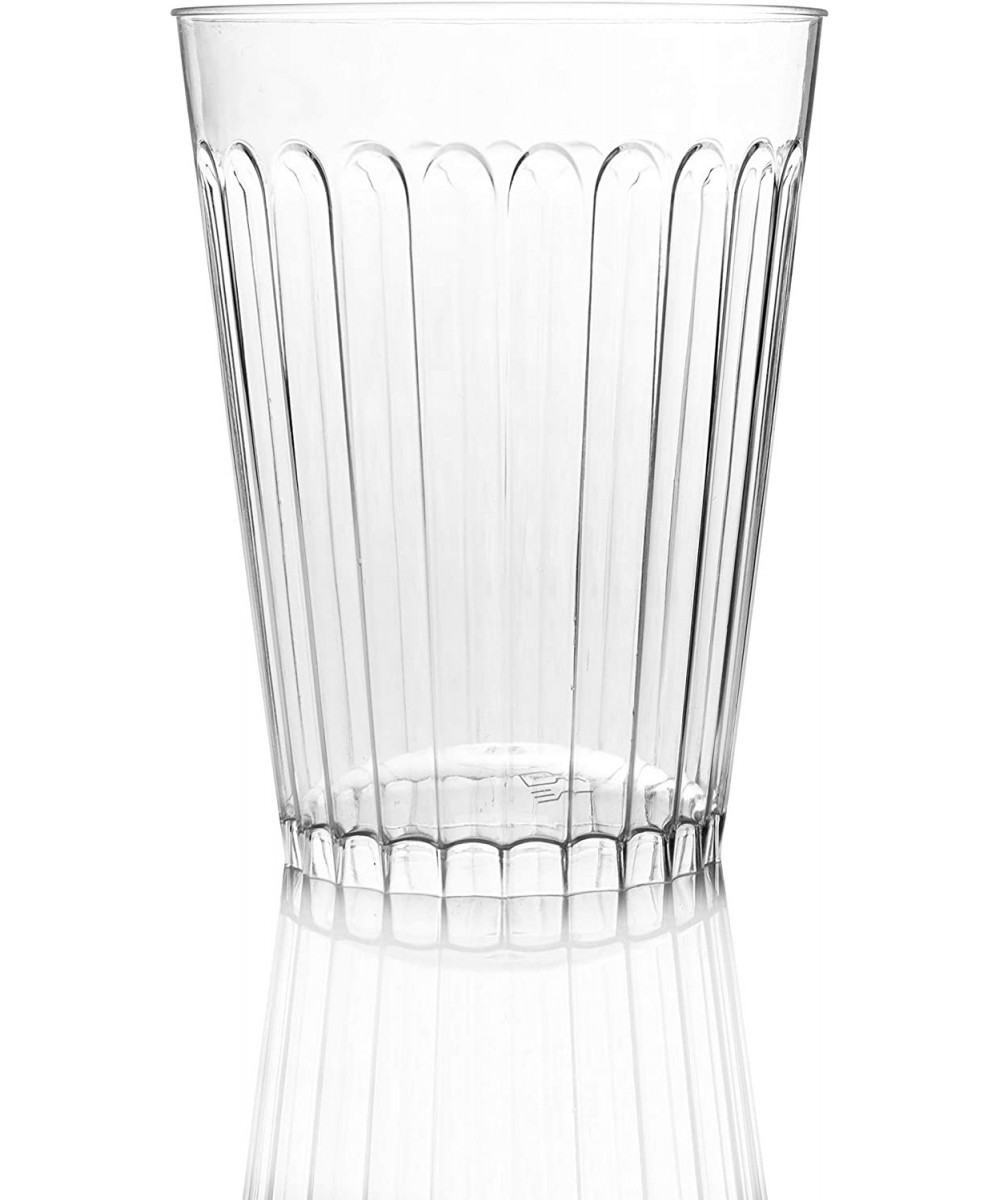 Hard Clear Plastic Party Tumblers/Cups (100- 7oz Scalloped) - 7oz Scalloped - C018XDR6TE0 $7.82 Tableware