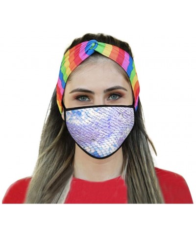 2PC Delicate Sequin Applique Protect_Face_Mask_Adult Women- Washable Reusable Easy to Wear in Europe and America for Outdoor ...
