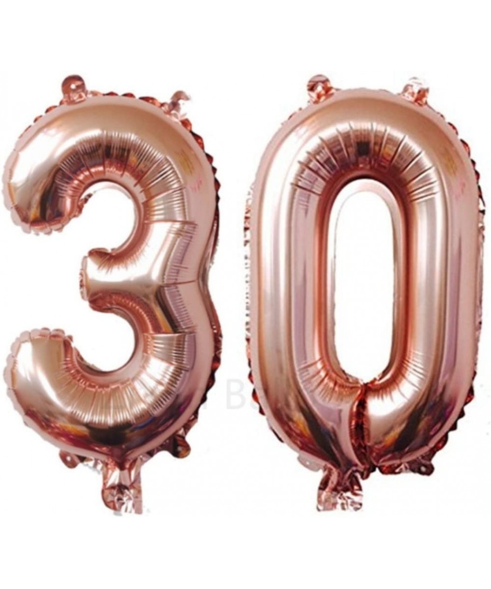 40 Inch Giant 30th Rose Gold Number Balloons-Birthday/Party Balloons - Rose Gold Number 30 - CT18GMZLGCG $6.65 Balloons