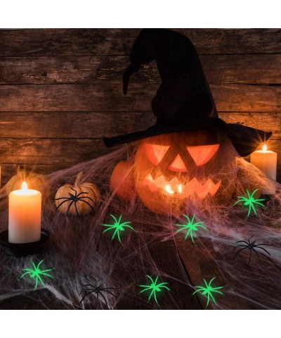 Halloween Decorations Spider Webs - 1000sqft Spider Web Decor +100 Black Spiders + 50 Fluorescent spiders- Indoor Outdoor Spo...