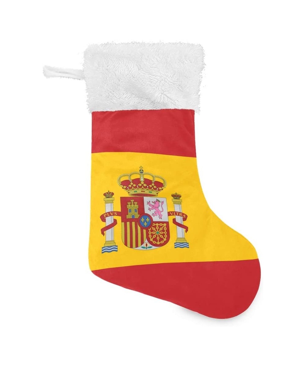 Christmas Stockings with Spanish Flag Print Xmas Stockings Ornament Gifts for Family Holiday Party Decor 1pcs - Spanish Flag ...