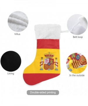 Christmas Stockings with Spanish Flag Print Xmas Stockings Ornament Gifts for Family Holiday Party Decor 1pcs - Spanish Flag ...