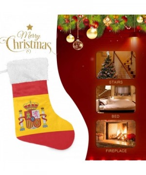 Christmas Stockings with Spanish Flag Print Xmas Stockings Ornament Gifts for Family Holiday Party Decor 1pcs - Spanish Flag ...